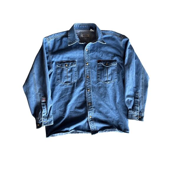 Vintage Classic Buffalo de France Heavyweight M Denim Button Up Work Shirt - Picture 1 of 9